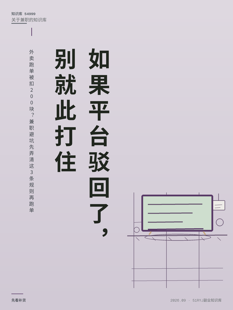 外卖跑单被扣200块？兼职避坑先弄清这3条规则再跑单