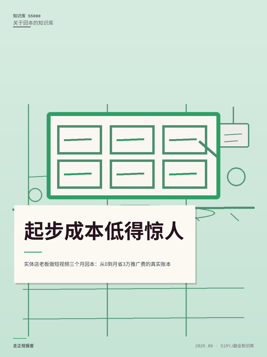 实体店老板做短视频三个月回本：从0到月省3万推广费的真实账本