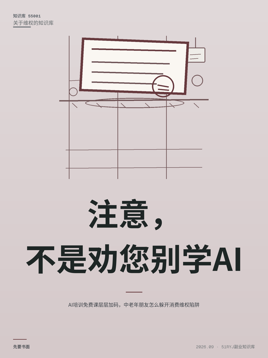 AI培训免费课层层加码，中老年朋友怎么躲开消费维权陷阱