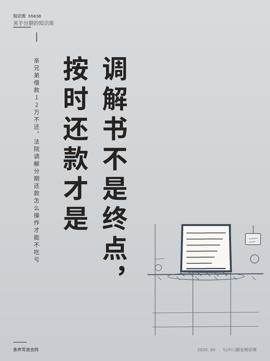 亲兄弟借款12万不还，法院调解分期还款怎么操作才能不吃亏