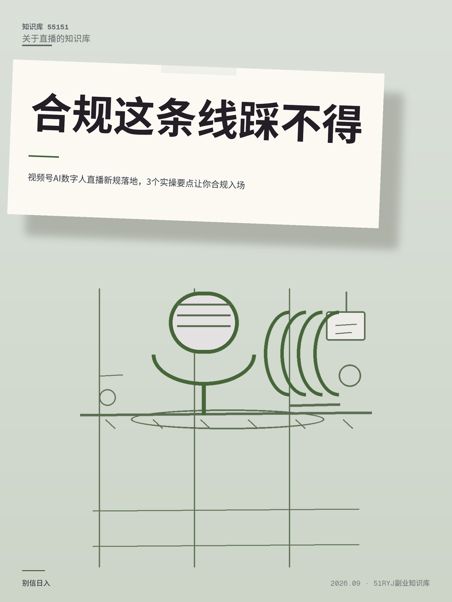 视频号AI数字人直播新规落地，3个实操要点让你合规入场