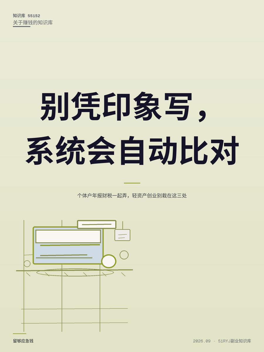 个体户年报财税一起弄，轻资产创业别栽在这三处