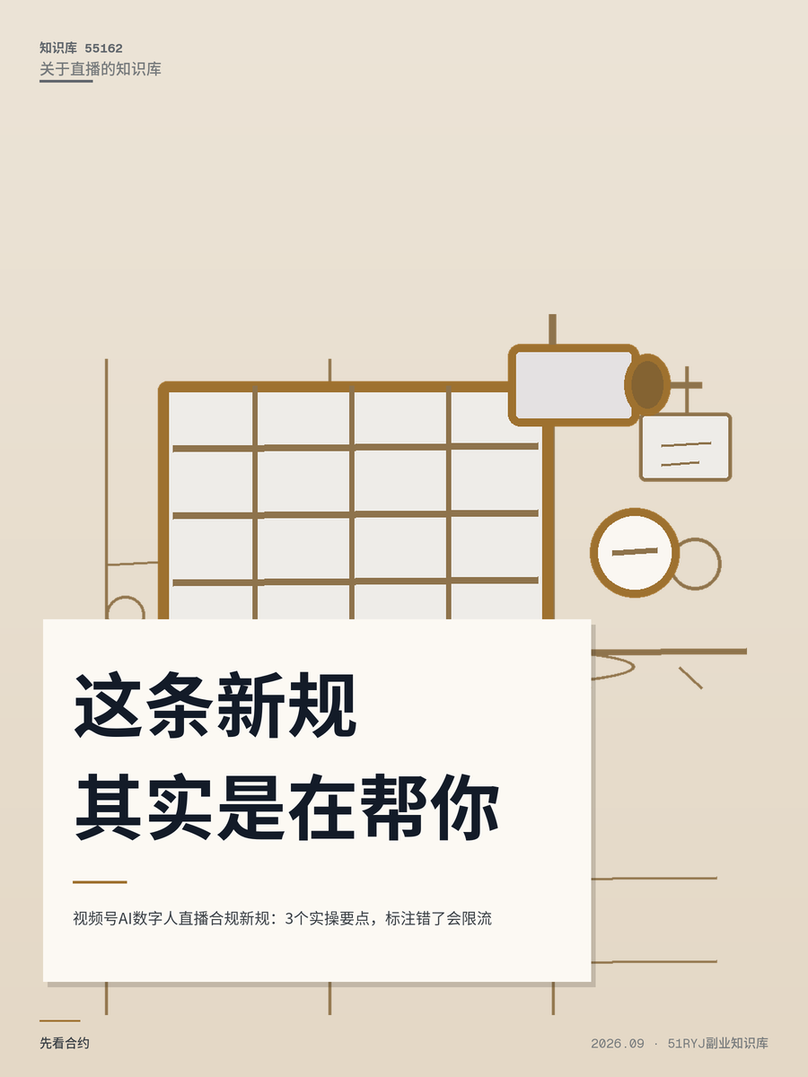 视频号AI数字人直播合规新规：3个实操要点，标注错了会限流