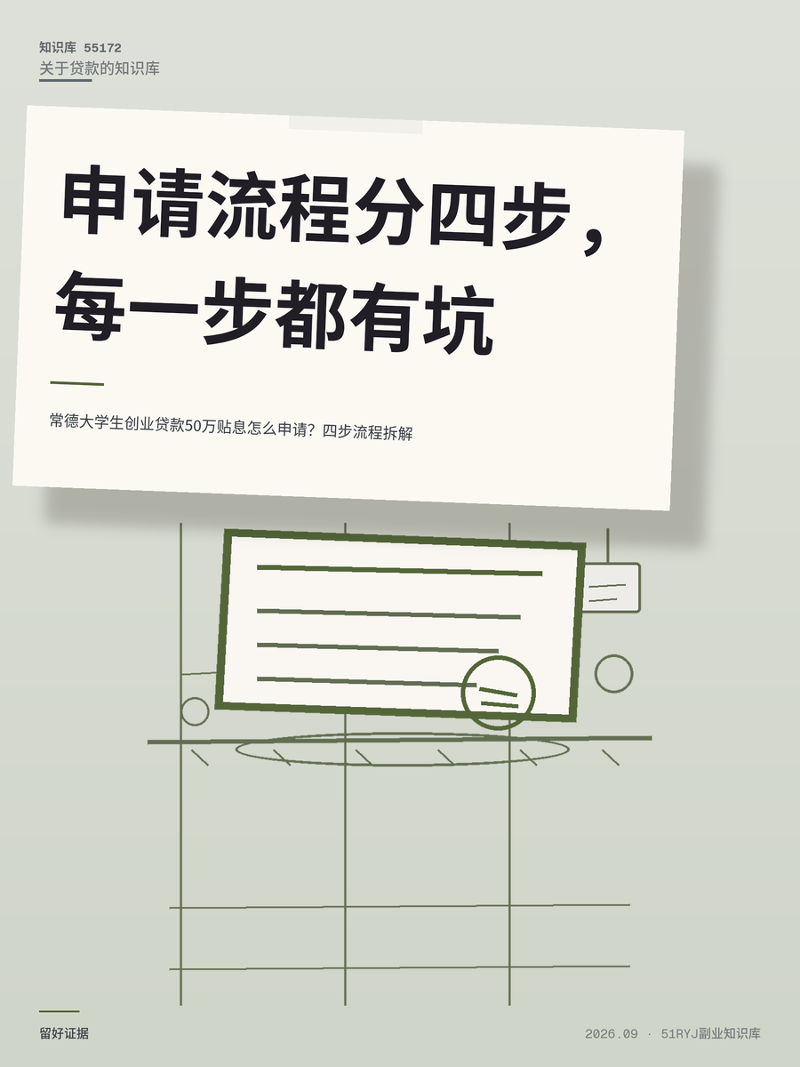 常德大学生创业贷款50万贴息怎么申请？四步流程拆解