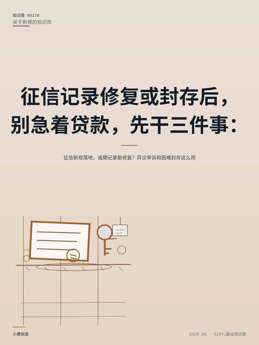 征信新规落地，逾期记录能修复？异议申诉和困难封存这么用