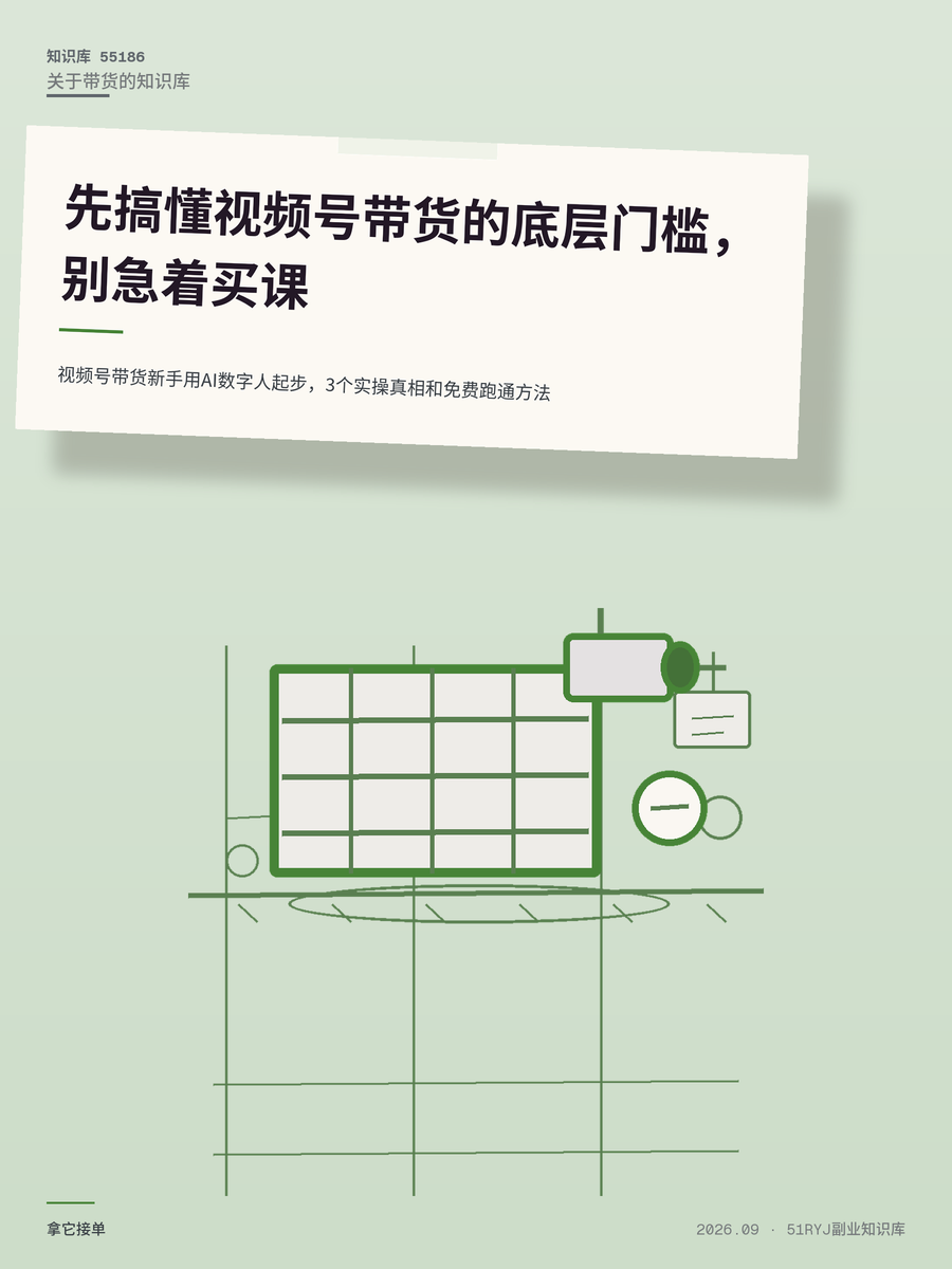 视频号带货新手用AI数字人起步，3个实操真相和免费跑通方法