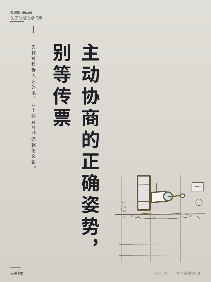 欠款被起诉人在外地，云上调解分期还款怎么谈？