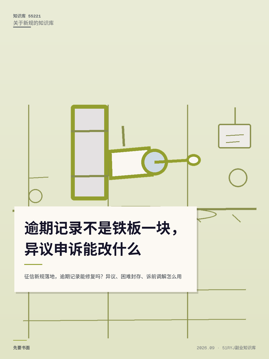 征信新规落地，逾期记录能修复吗？异议、困难封存、诉前调解怎么用