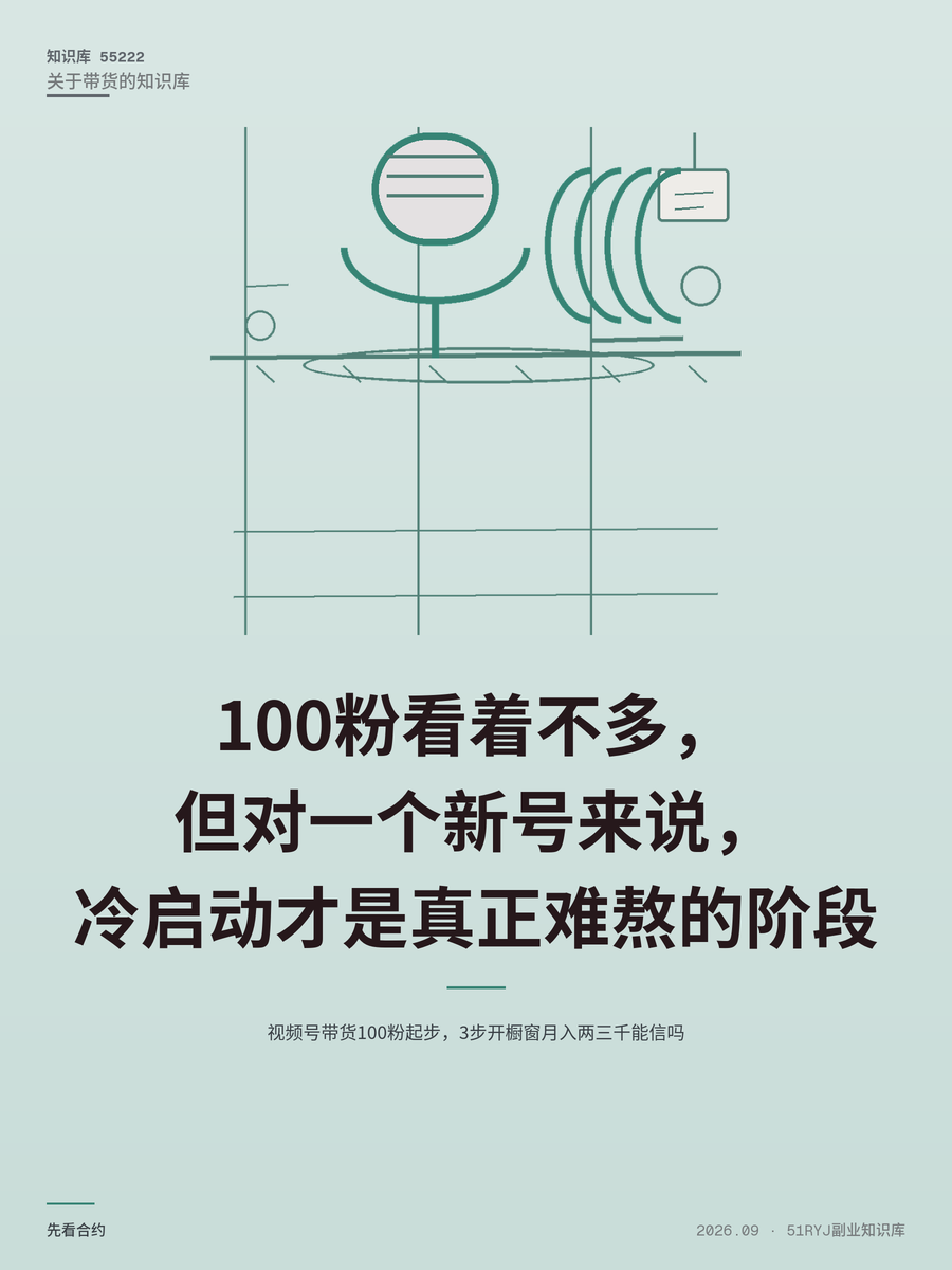 视频号带货100粉起步，3步开橱窗月入两三千能信吗