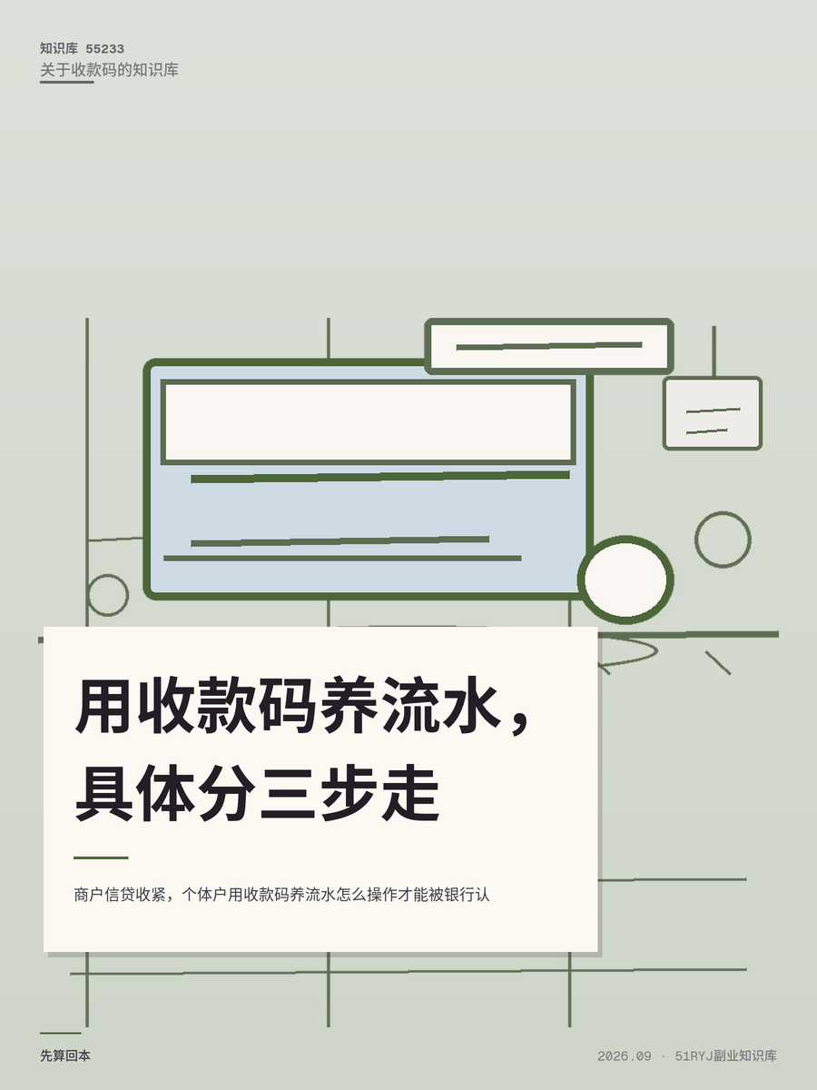 商户信贷收紧，个体户用收款码养流水怎么操作才能被银行认