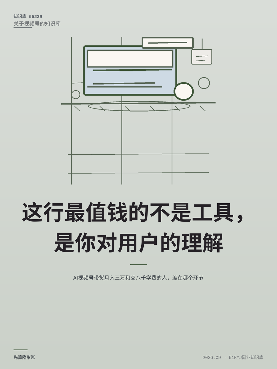 AI视频号带货月入三万和交八千学费的人，差在哪个环节