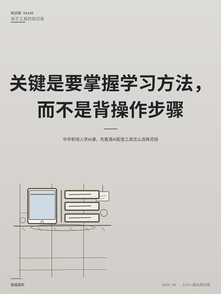 中年职场人学AI课，先看清AI配音工具怎么选再花钱