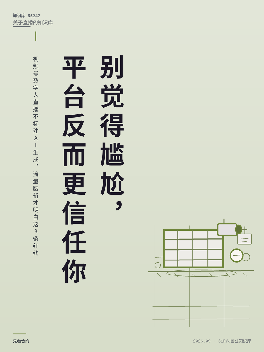 视频号数字人直播不标注AI生成，流量腰斩才明白这3条红线