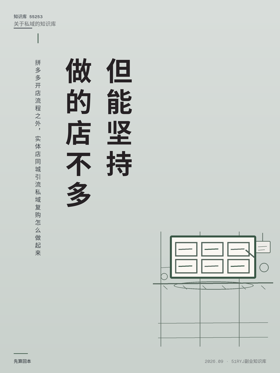 拼多多开店流程之外，实体店同城引流私域复购怎么做起来