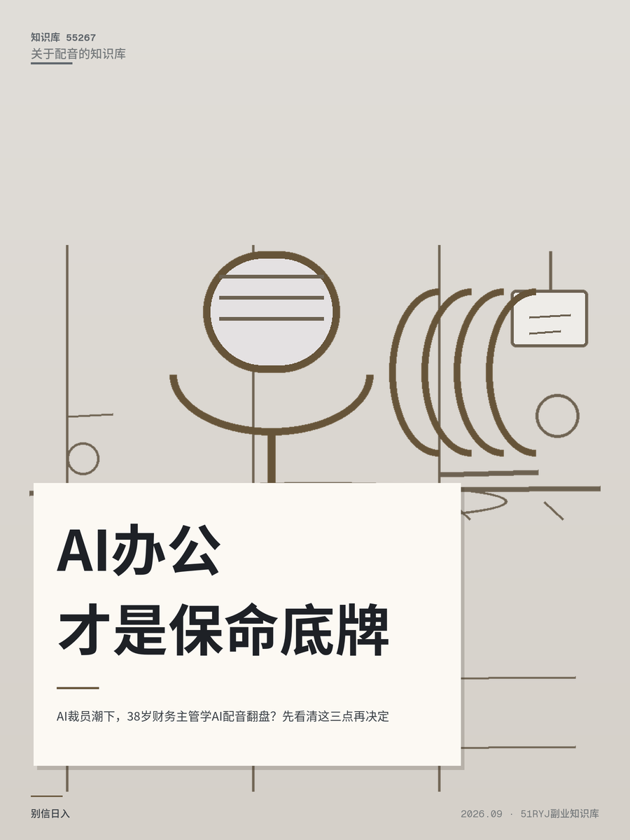 AI裁员潮下，38岁财务主管学AI配音翻盘？先看清这三点再决定
