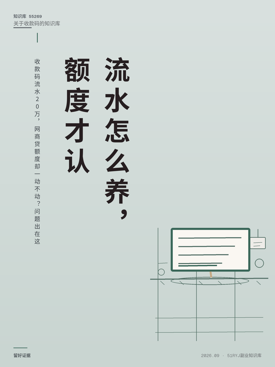 收款码流水20万，网商贷额度却一动不动？问题出在这