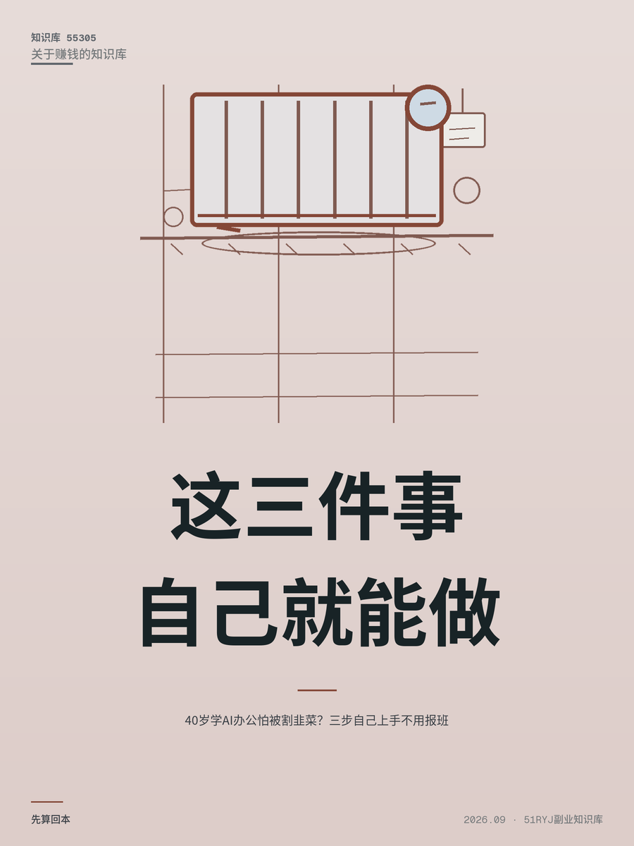 40岁学AI办公怕被割韭菜？三步自己上手不用报班