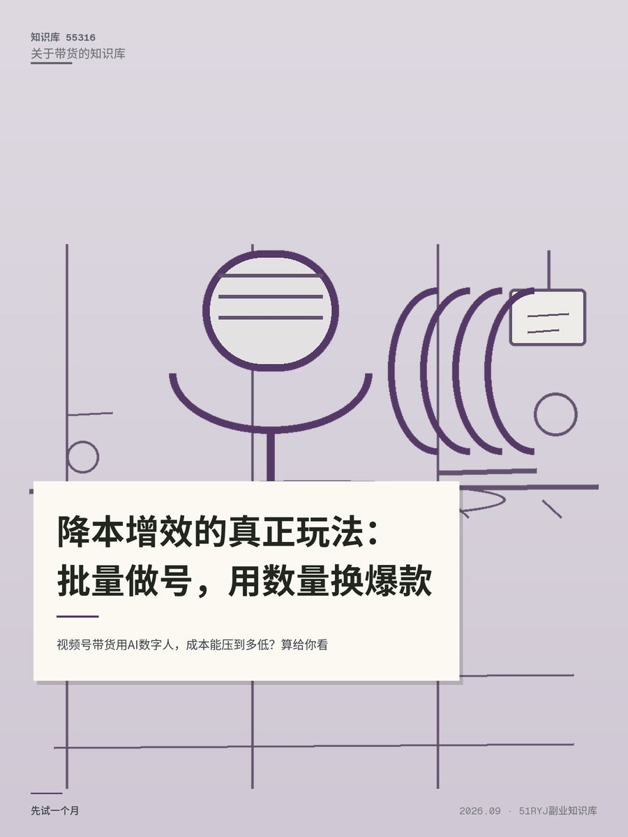 视频号带货用AI数字人，成本能压到多低？算给你看