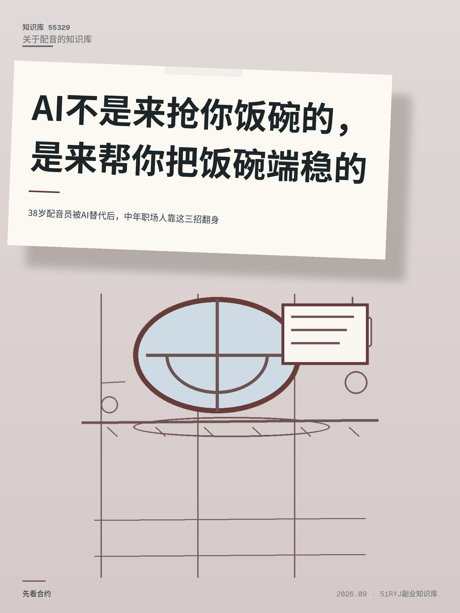38岁配音员被AI替代后，中年职场人靠这三招翻身