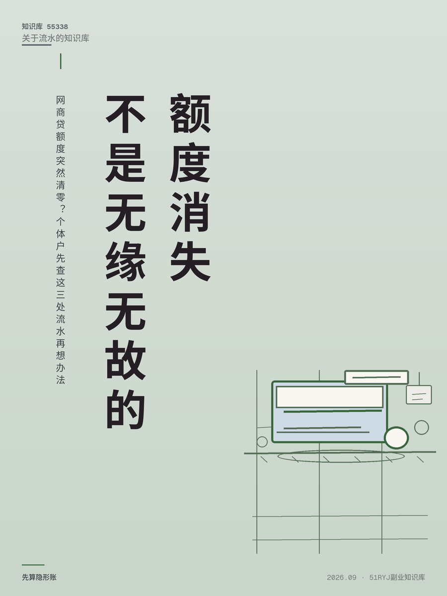 网商贷额度突然清零？个体户先查这三处流水再想办法