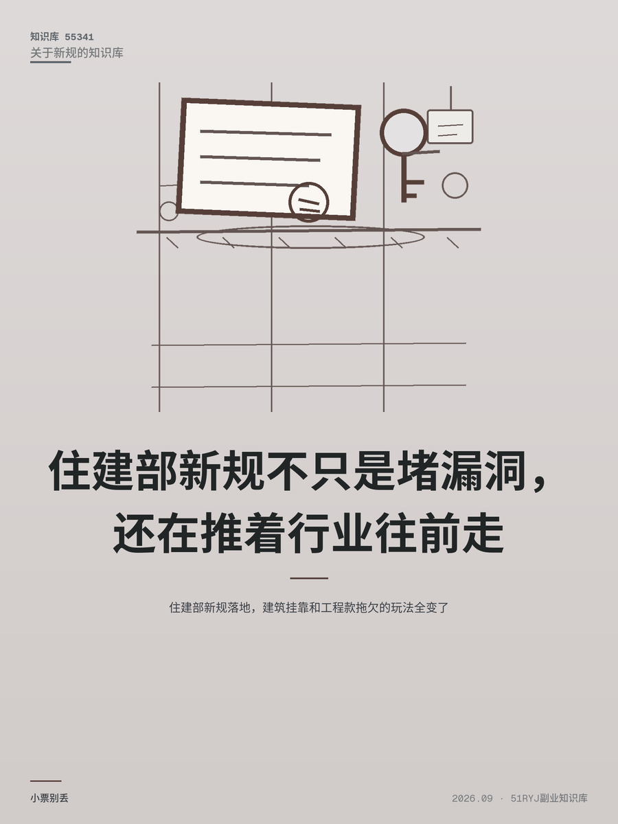 住建部新规落地，建筑挂靠和工程款拖欠的玩法全变了