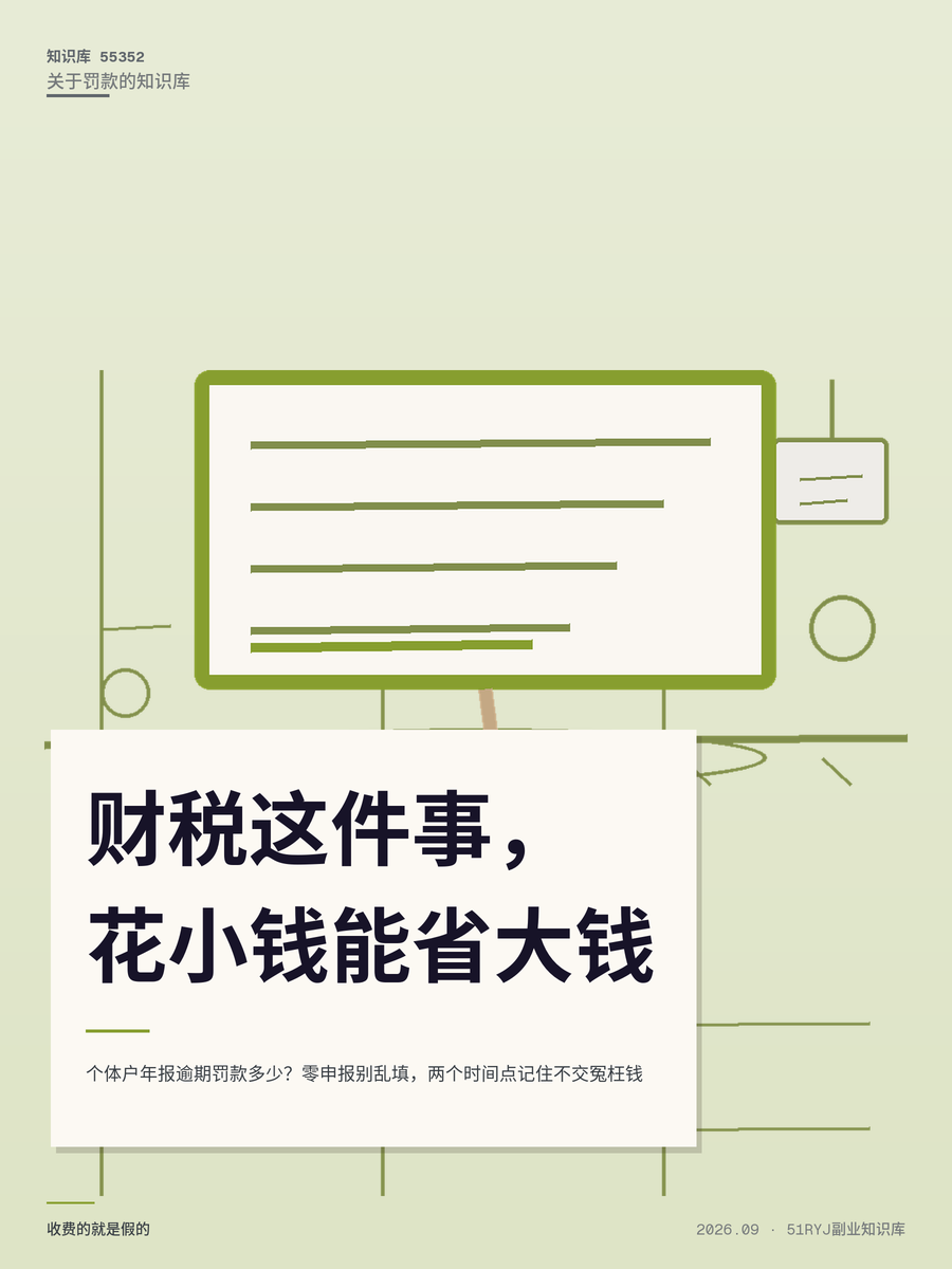 个体户年报逾期罚款多少？零申报别乱填，两个时间点记住不交冤枉钱