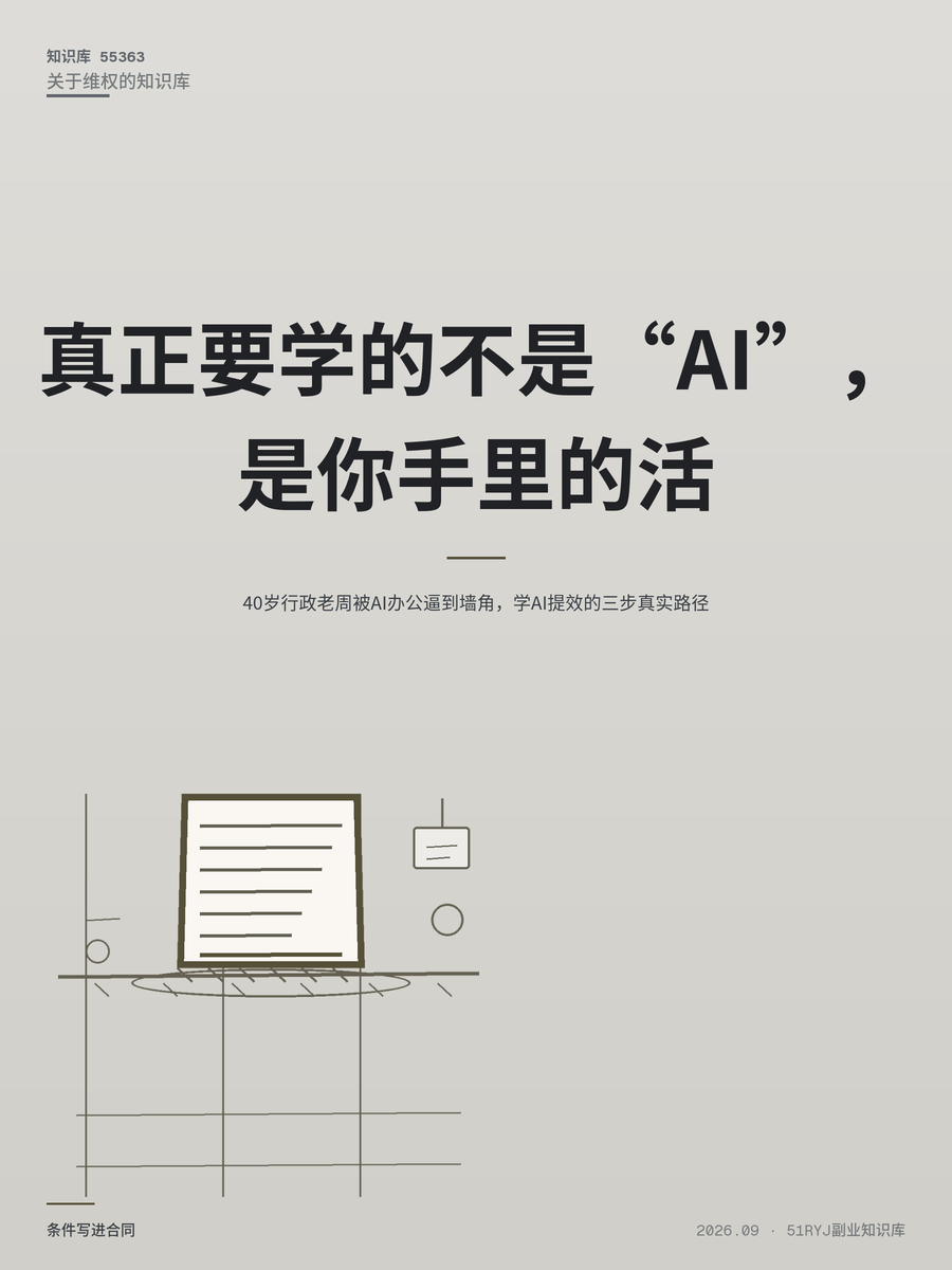 40岁行政老周被AI办公逼到墙角，学AI提效的三步真实路径