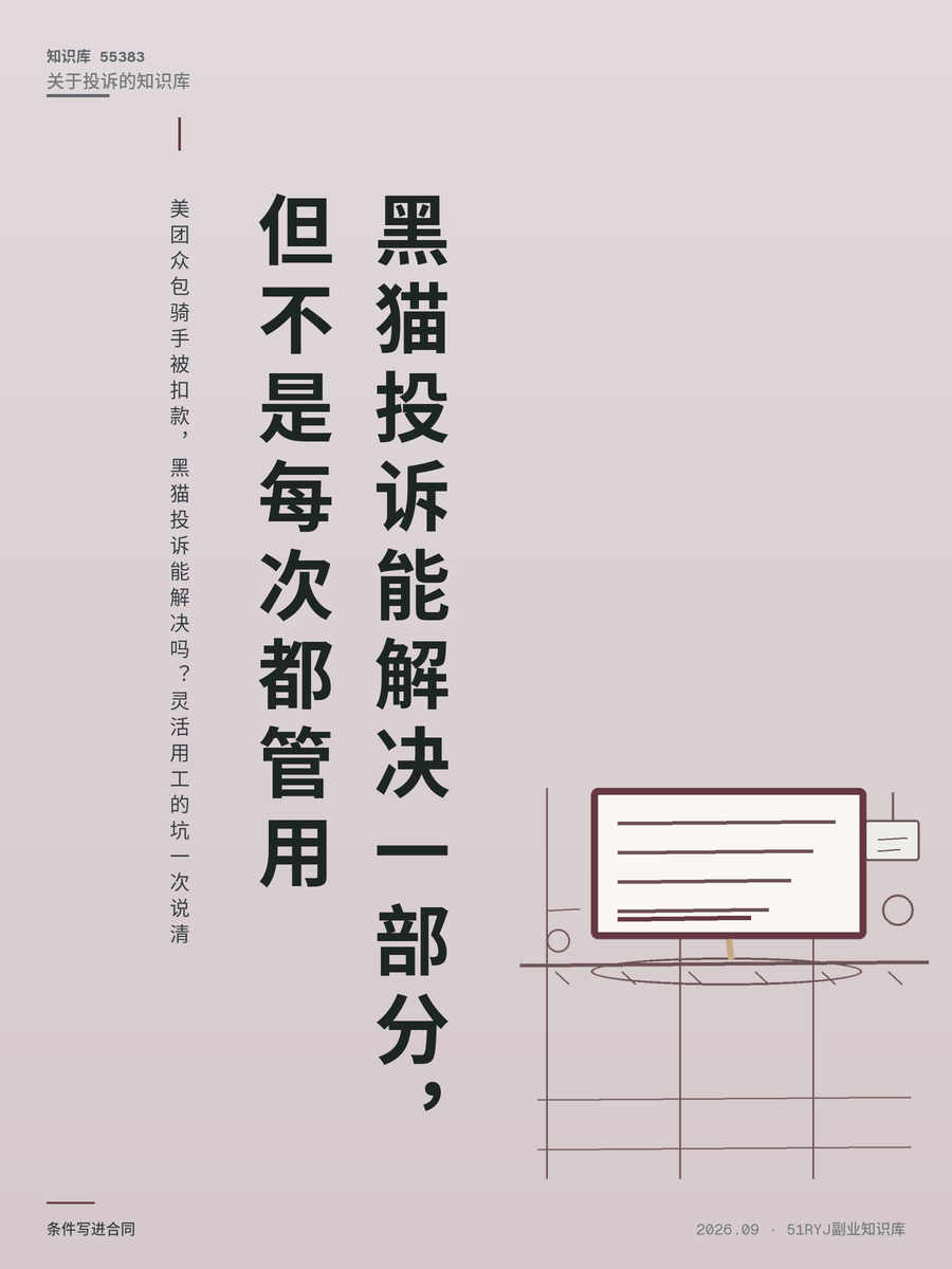美团众包骑手被扣款，黑猫投诉能解决吗？灵活用工的坑一次说清