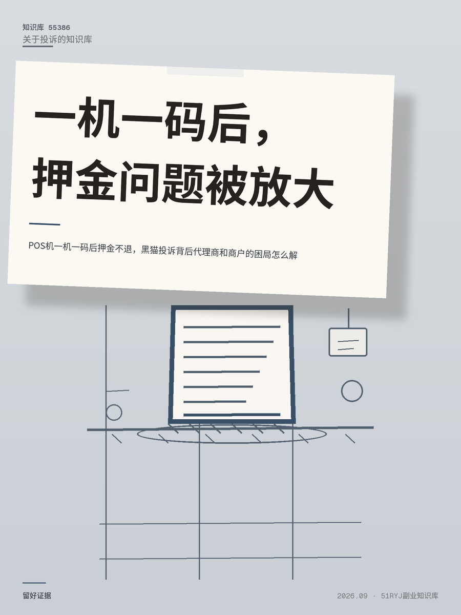 POS机一机一码后押金不退，黑猫投诉背后代理商和商户的困局怎么解