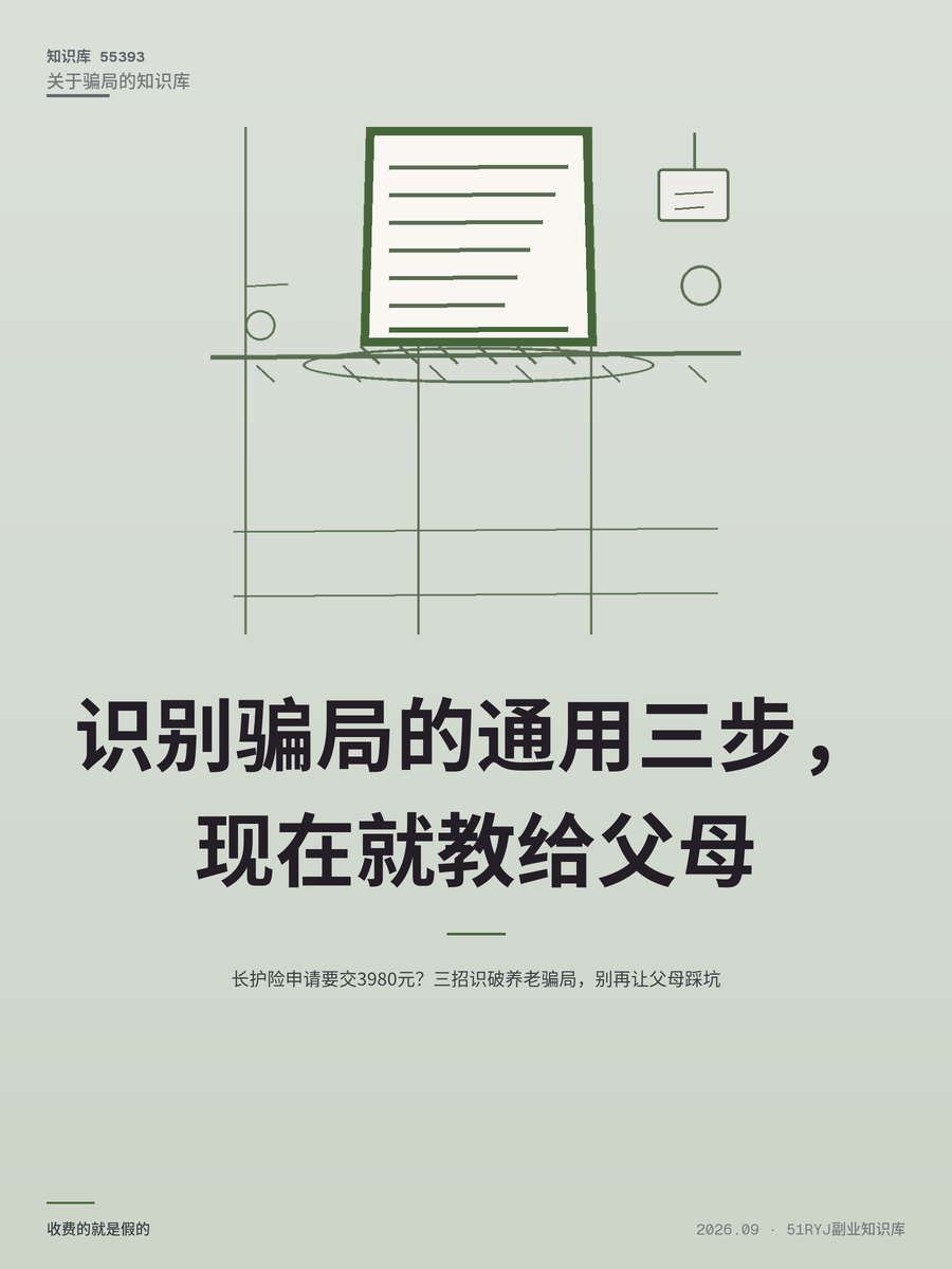 长护险申请要交3980元？三招识破养老骗局，别再让父母踩坑