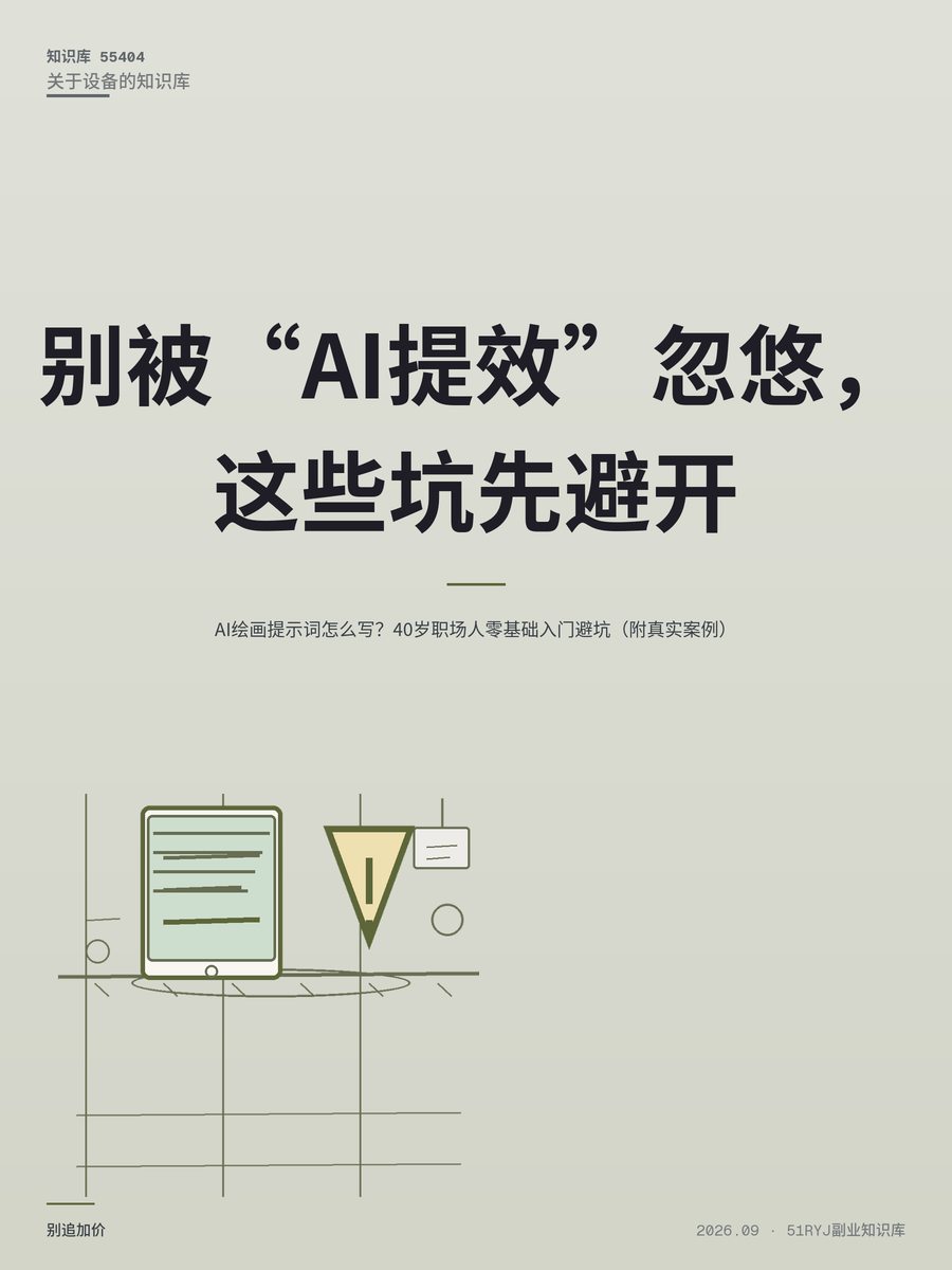 AI绘画提示词怎么写？40岁职场人零基础入门避坑（附真实案例）