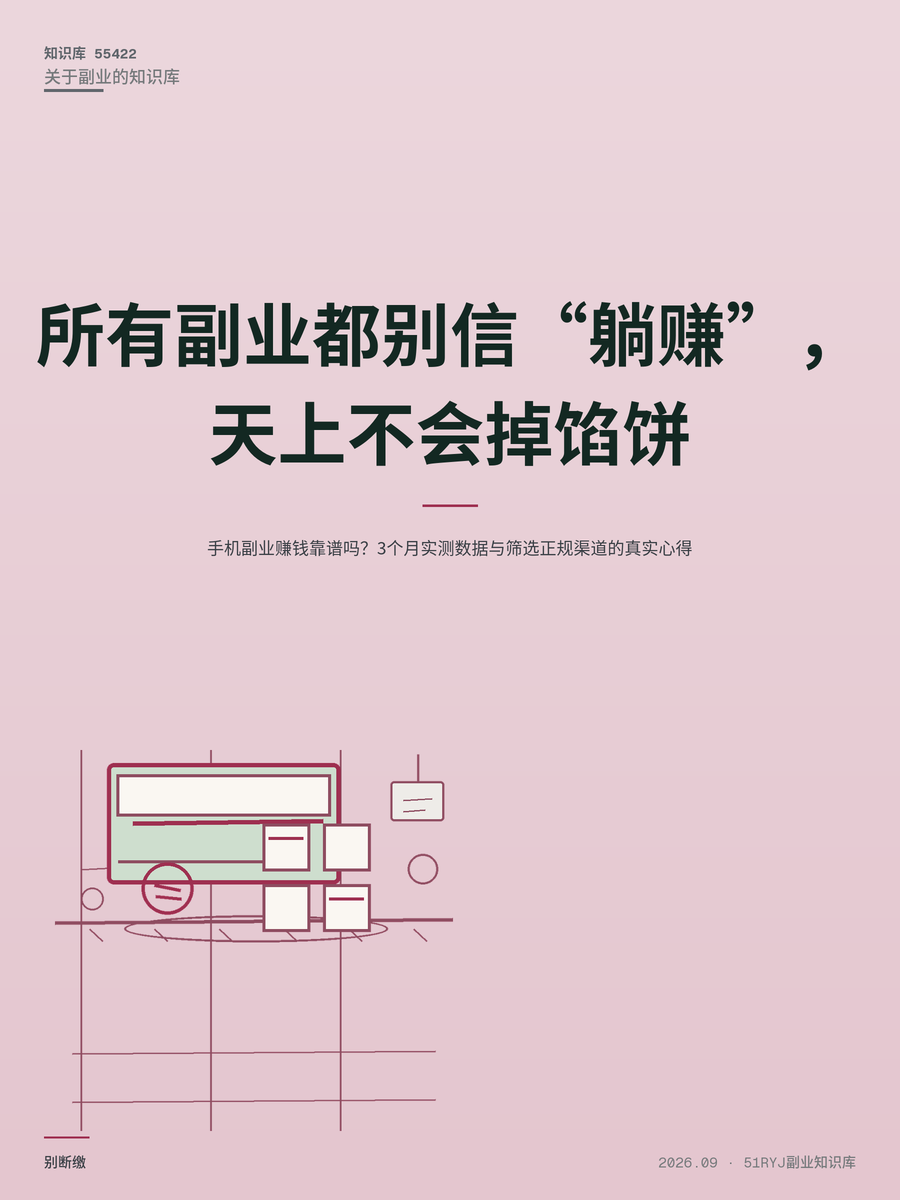手机副业赚钱靠谱吗？3个月实测数据与筛选正规渠道的真实心得