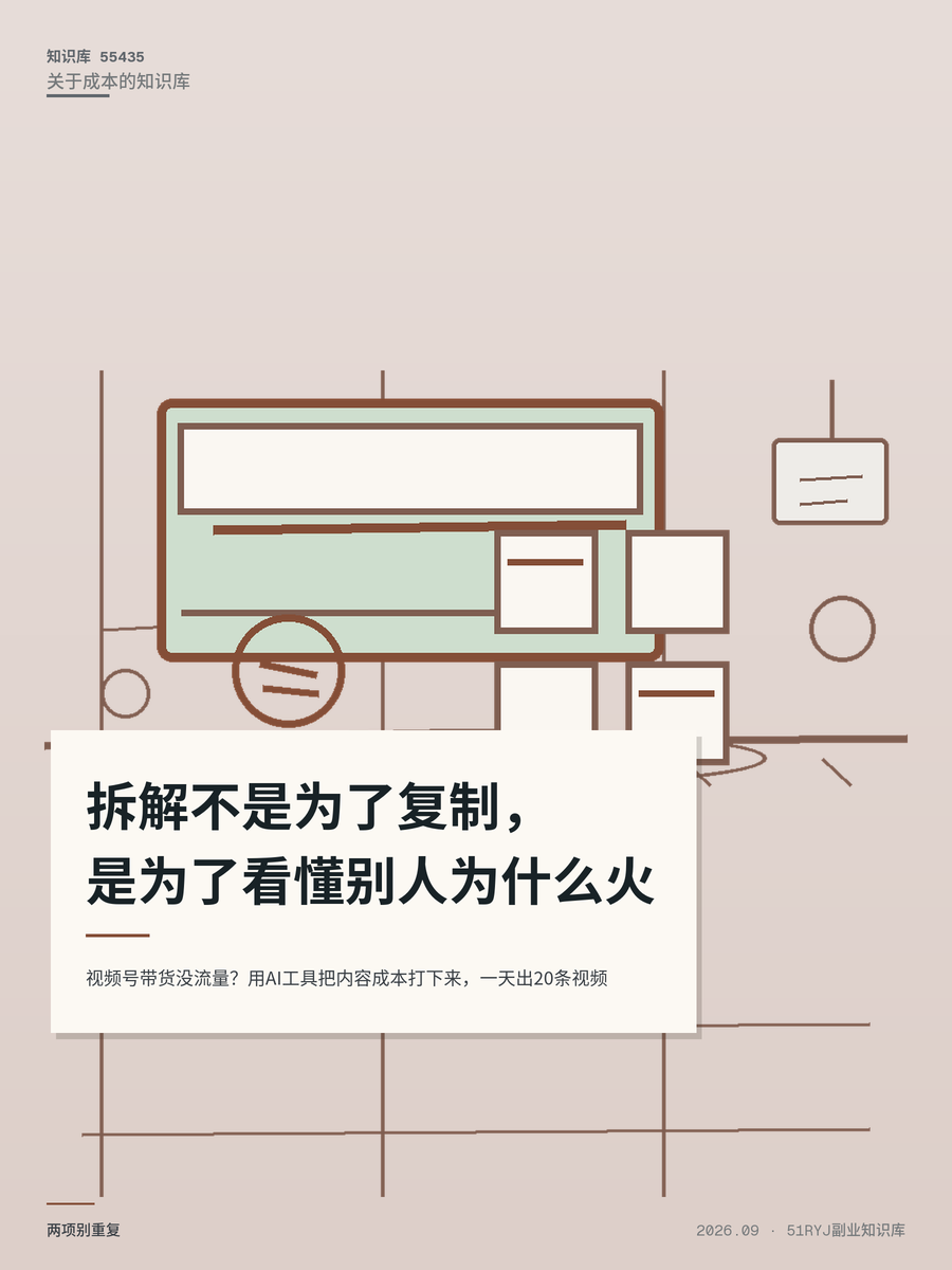 视频号带货没流量？用AI工具把内容成本打下来，一天出20条视频