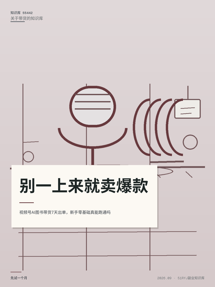 视频号AI图书带货7天出单，新手零基础真能跑通吗