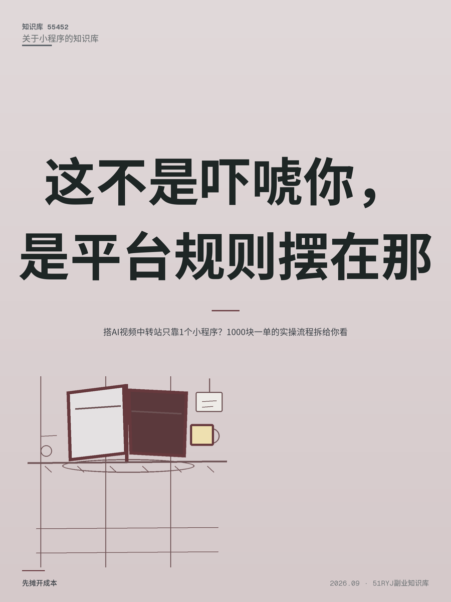 搭AI视频中转站只靠1个小程序？1000块一单的实操流程拆给你看