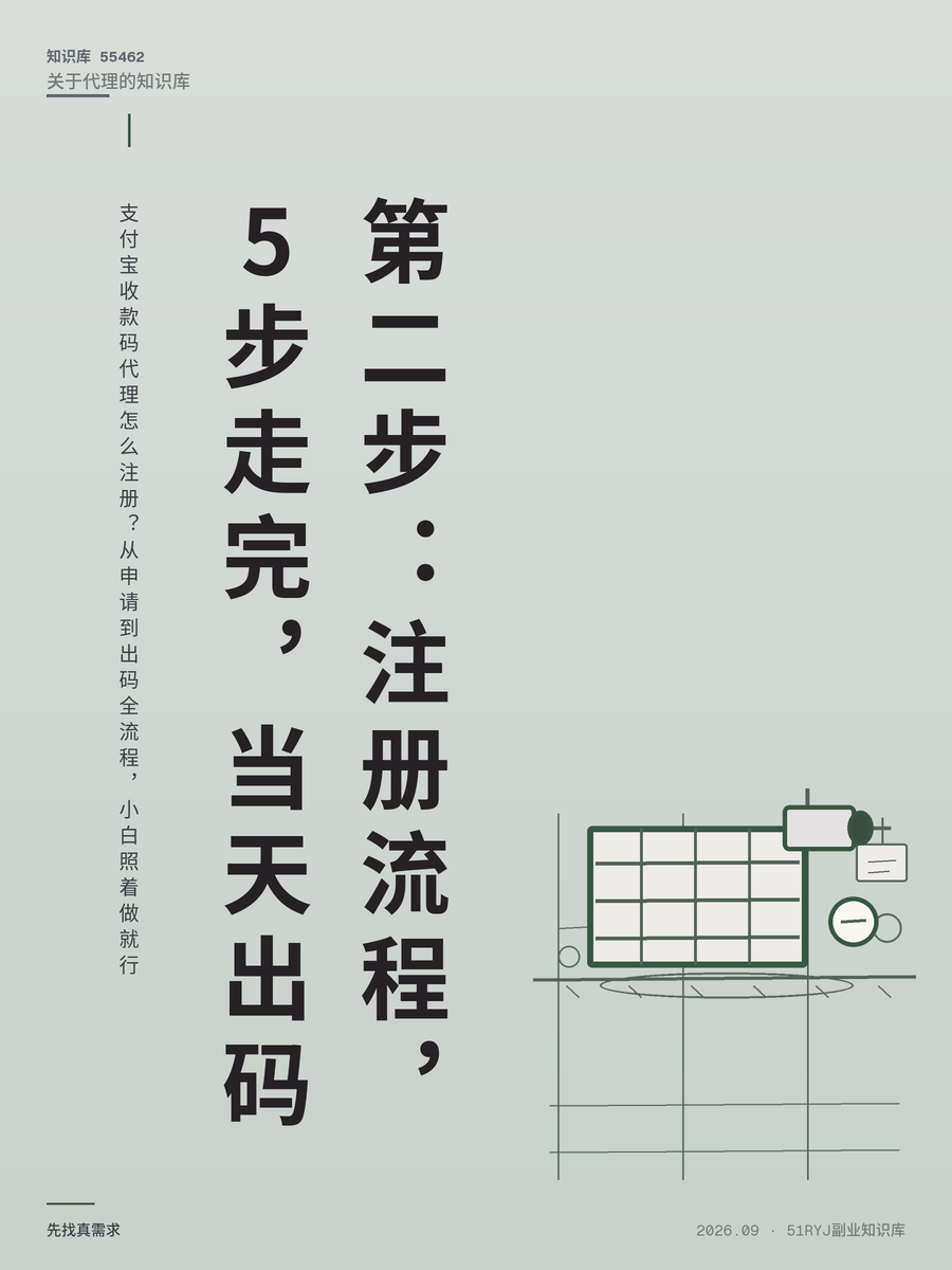 支付宝收款码代理怎么注册？从申请到出码全流程，小白照着做就行