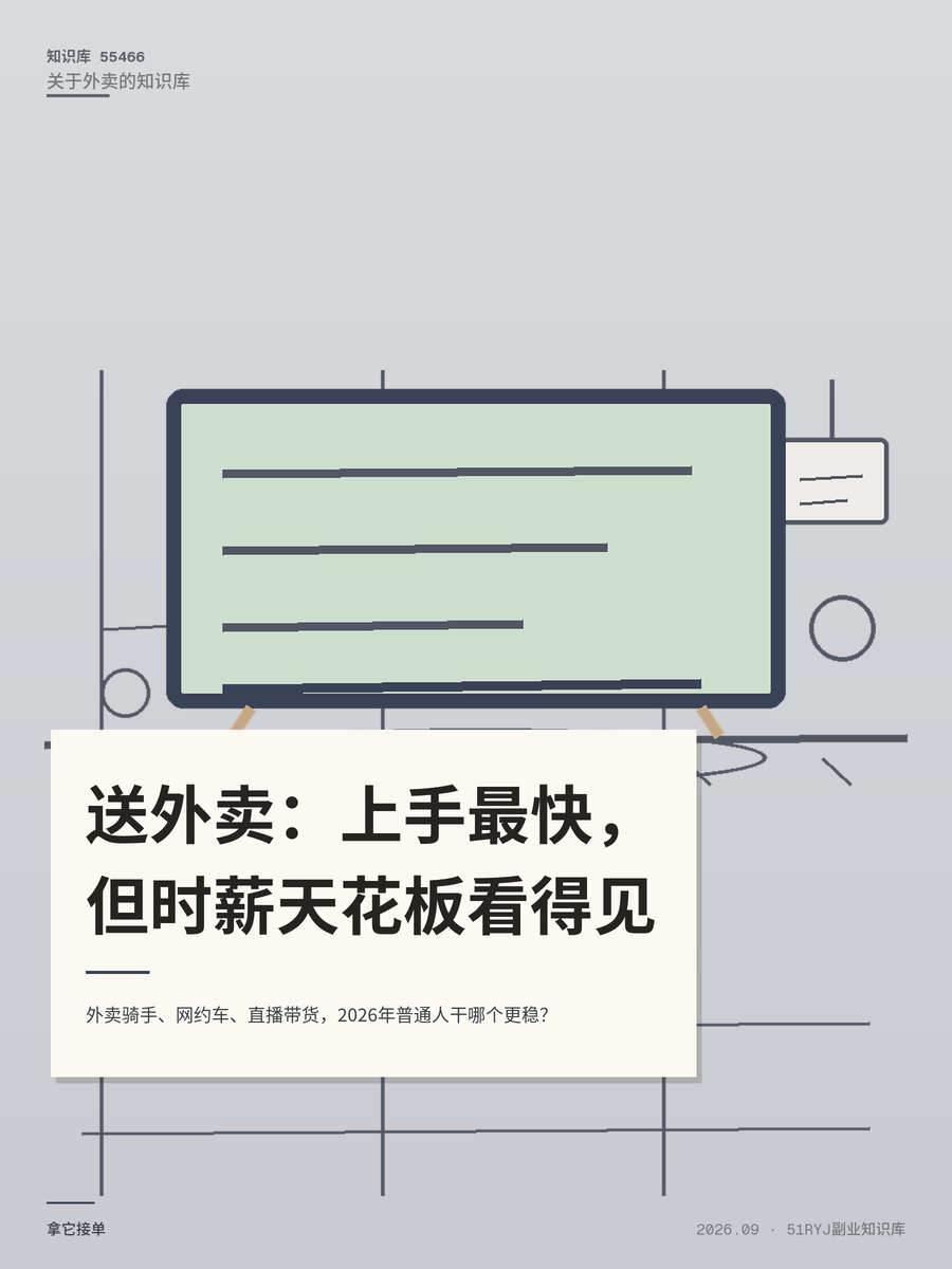外卖骑手、网约车、直播带货，2026年普通人干哪个更稳？