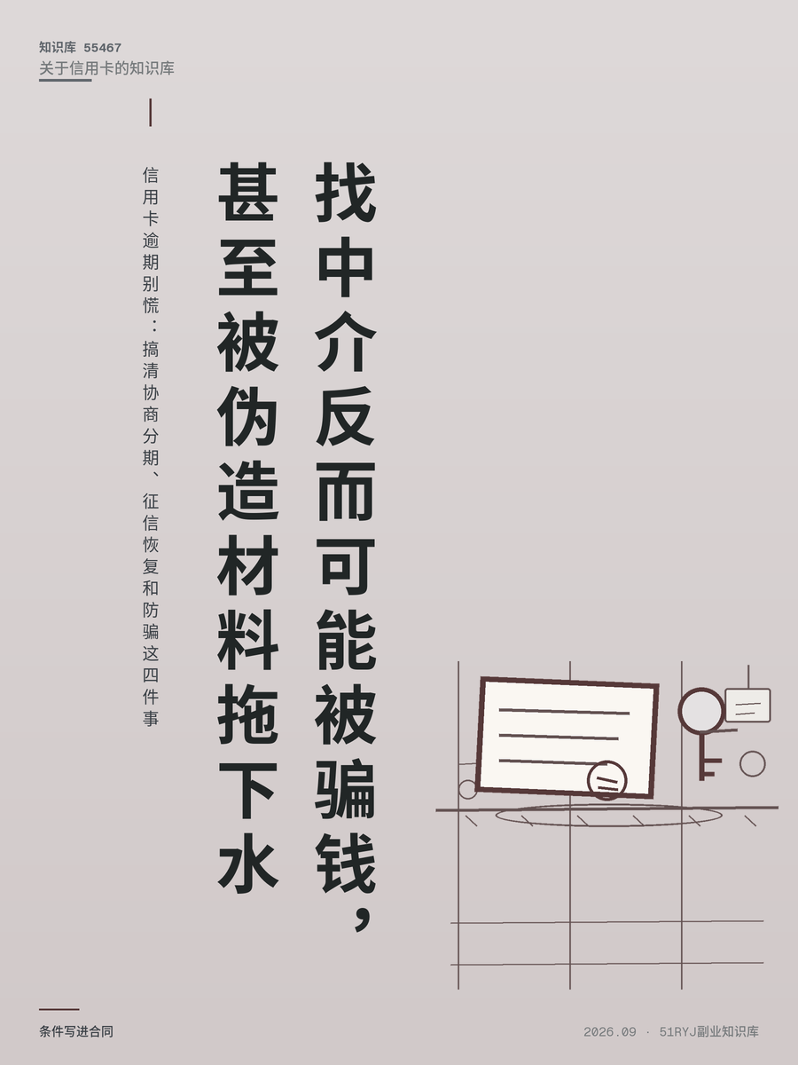 信用卡逾期别慌：搞清协商分期、征信恢复和防骗这四件事