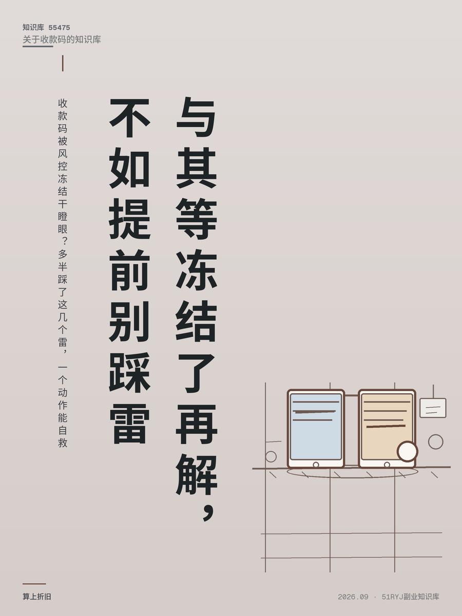收款码被风控冻结干瞪眼？多半踩了这几个雷，一个动作能自救