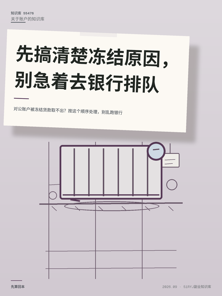对公账户被冻结货款取不出？按这个顺序处理，别乱跑银行