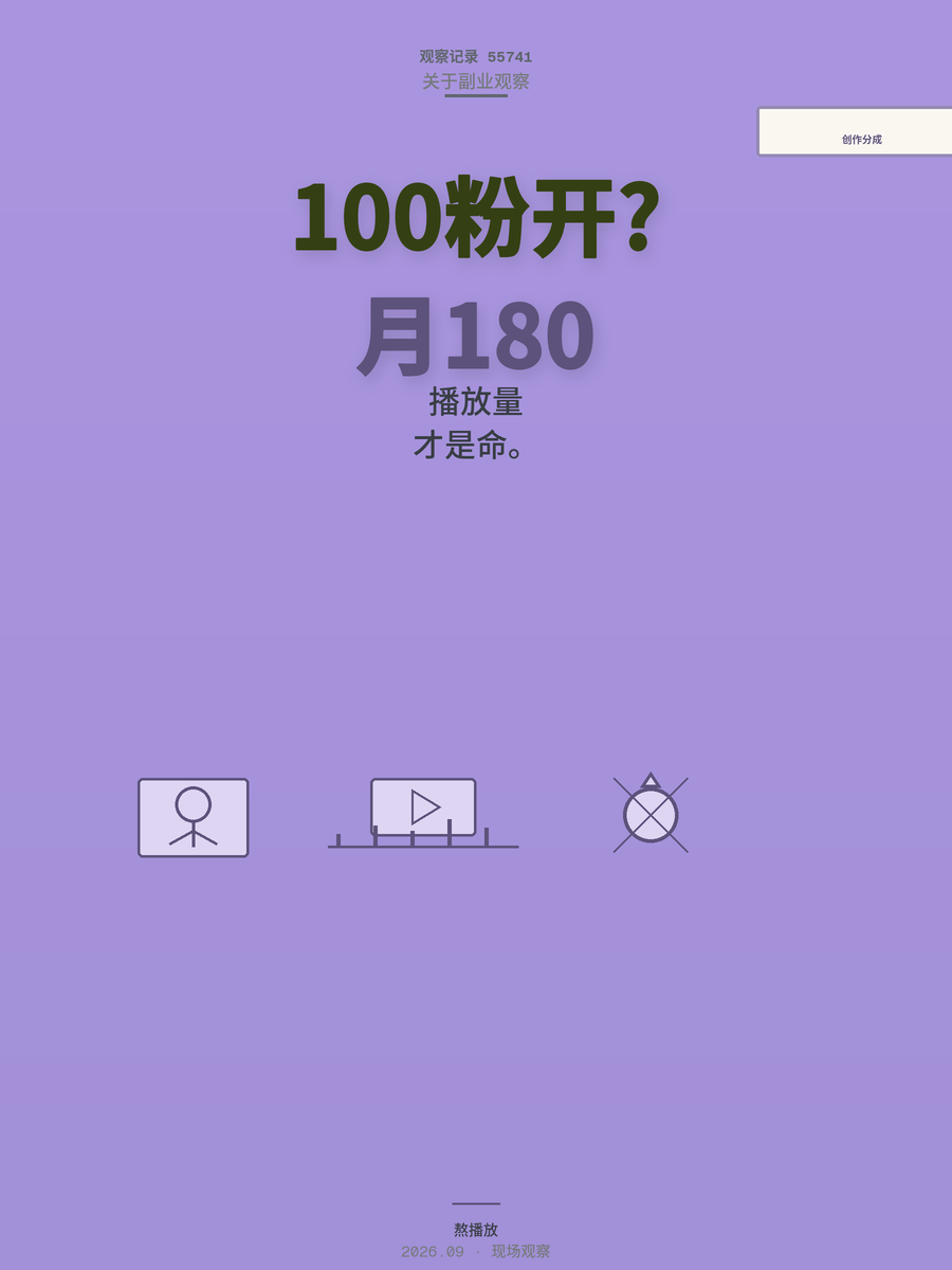 视频号创作分成100粉就能开通？实测7天收益明细，说点真话