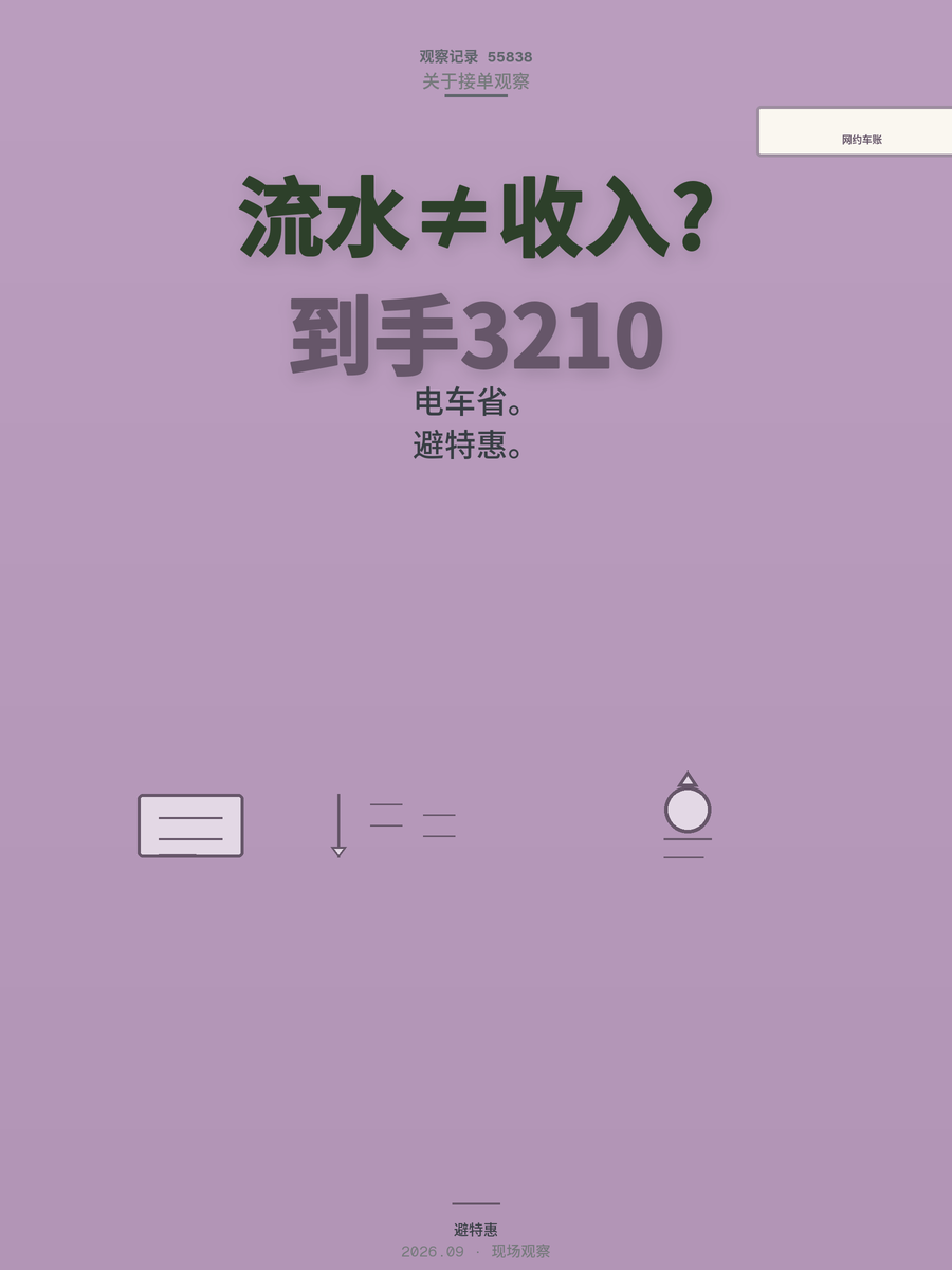 网约车月流水1.2万到手3210，这行到底该怎么算账？