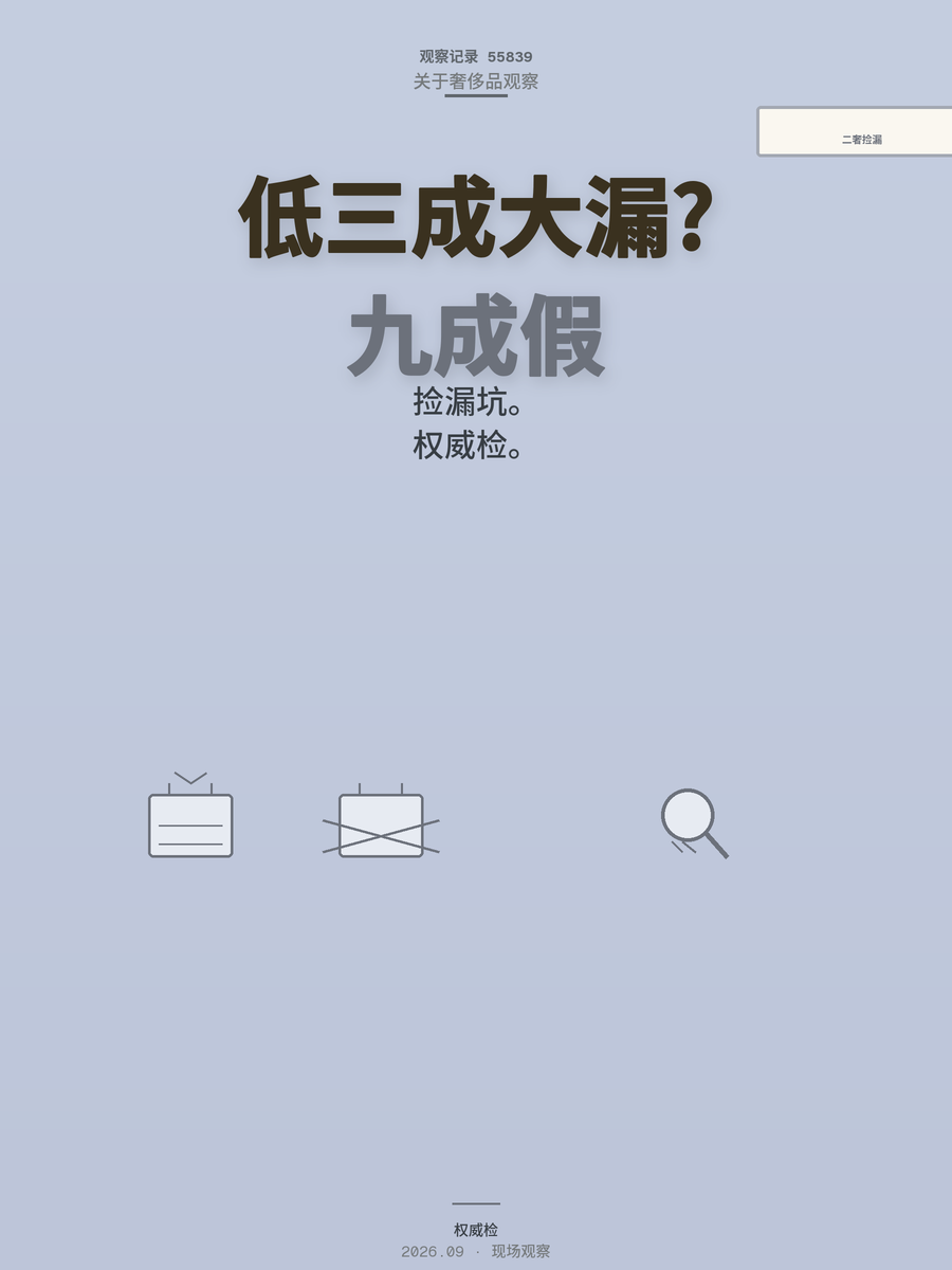 二奢低于行情价30%的大漏九成是假，捡漏心态才是最大的坑