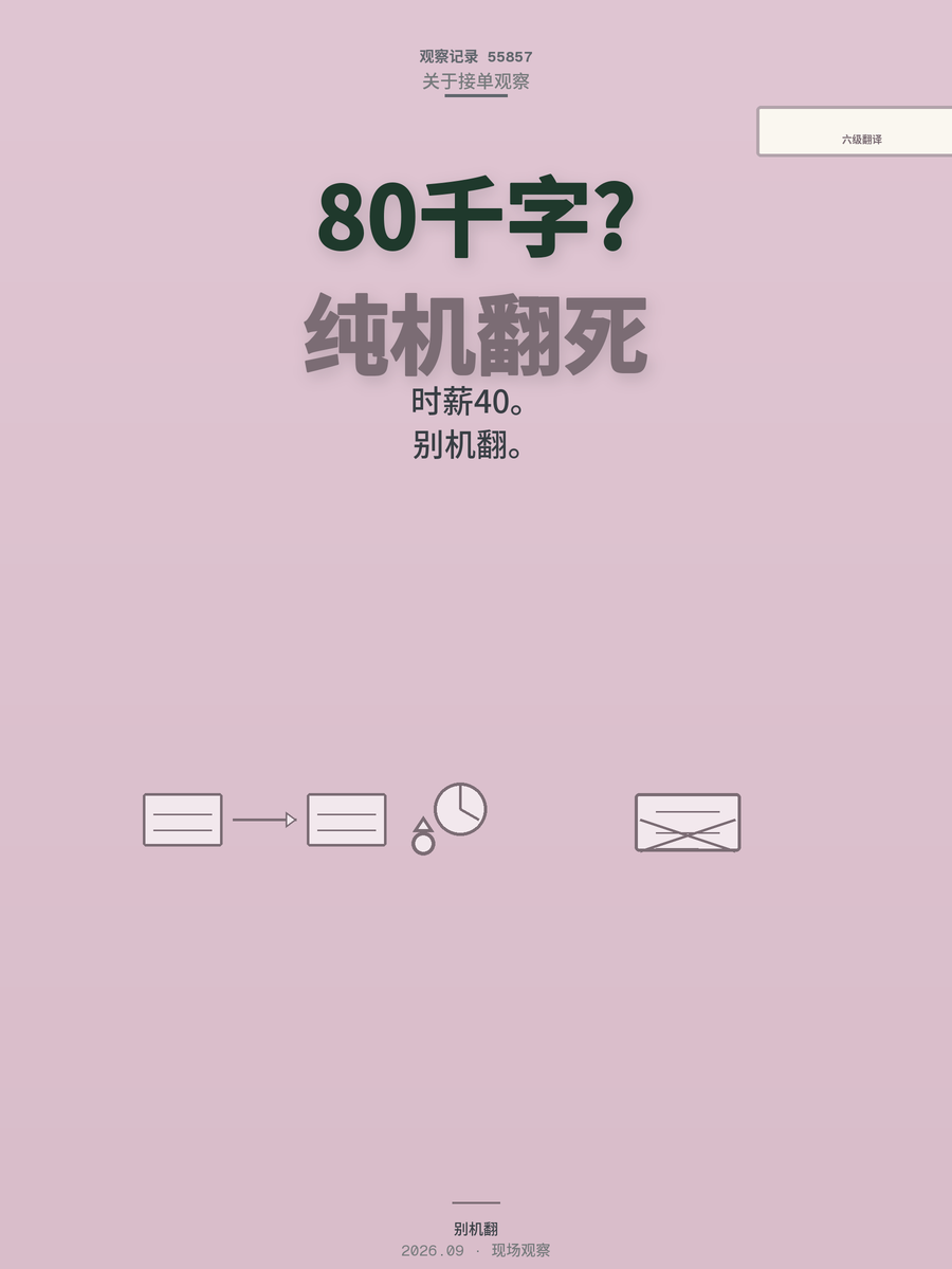 英语六级中译英兼职80元千字，算清时薪再决定接不接