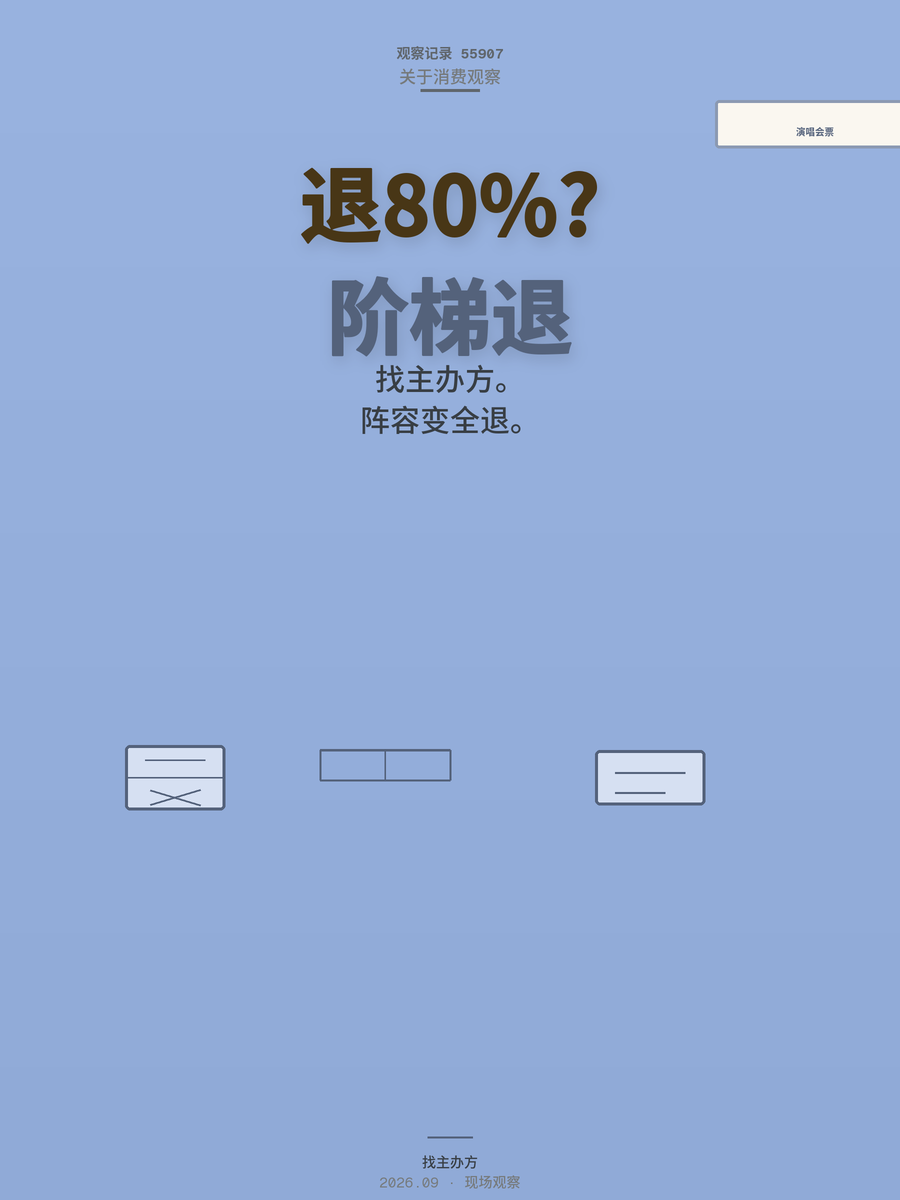 演唱会退票扣80%合理吗？中消协说阶梯退票是出路