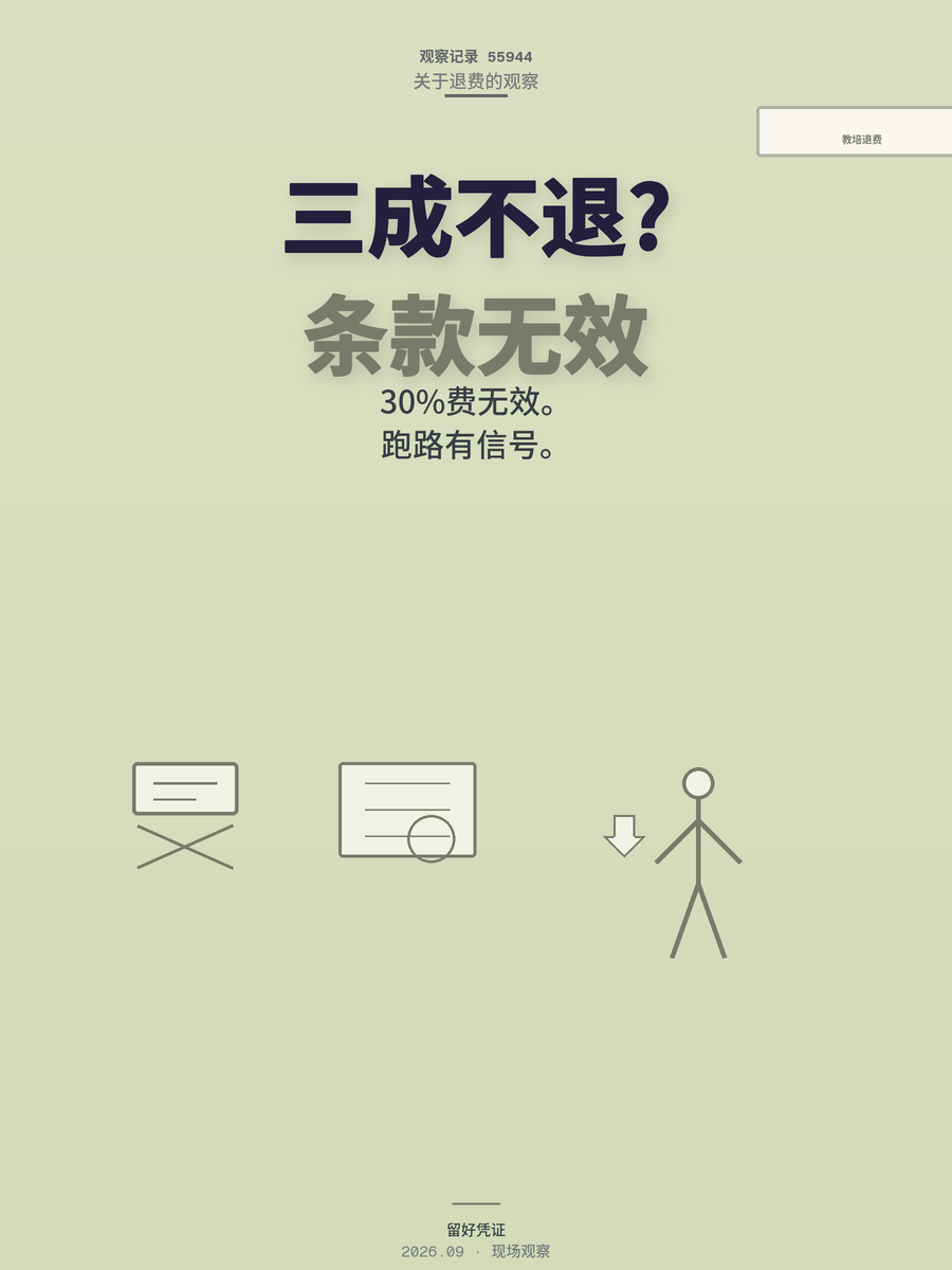 教培退费新规：30%服务费无效，但跑路比退费更该防