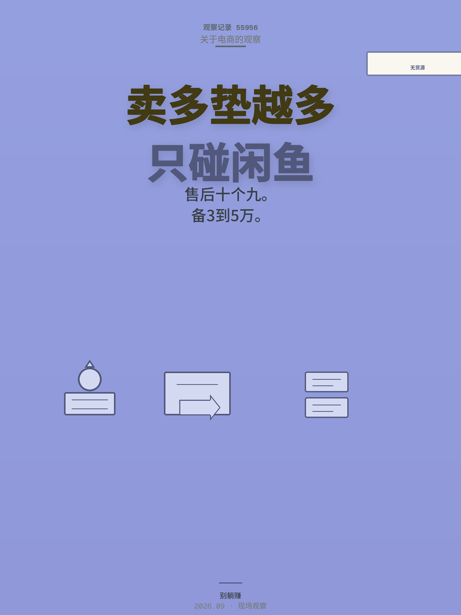 无货源电商不是躺赚：垫资和售后两座山，新手只碰闲鱼小红书