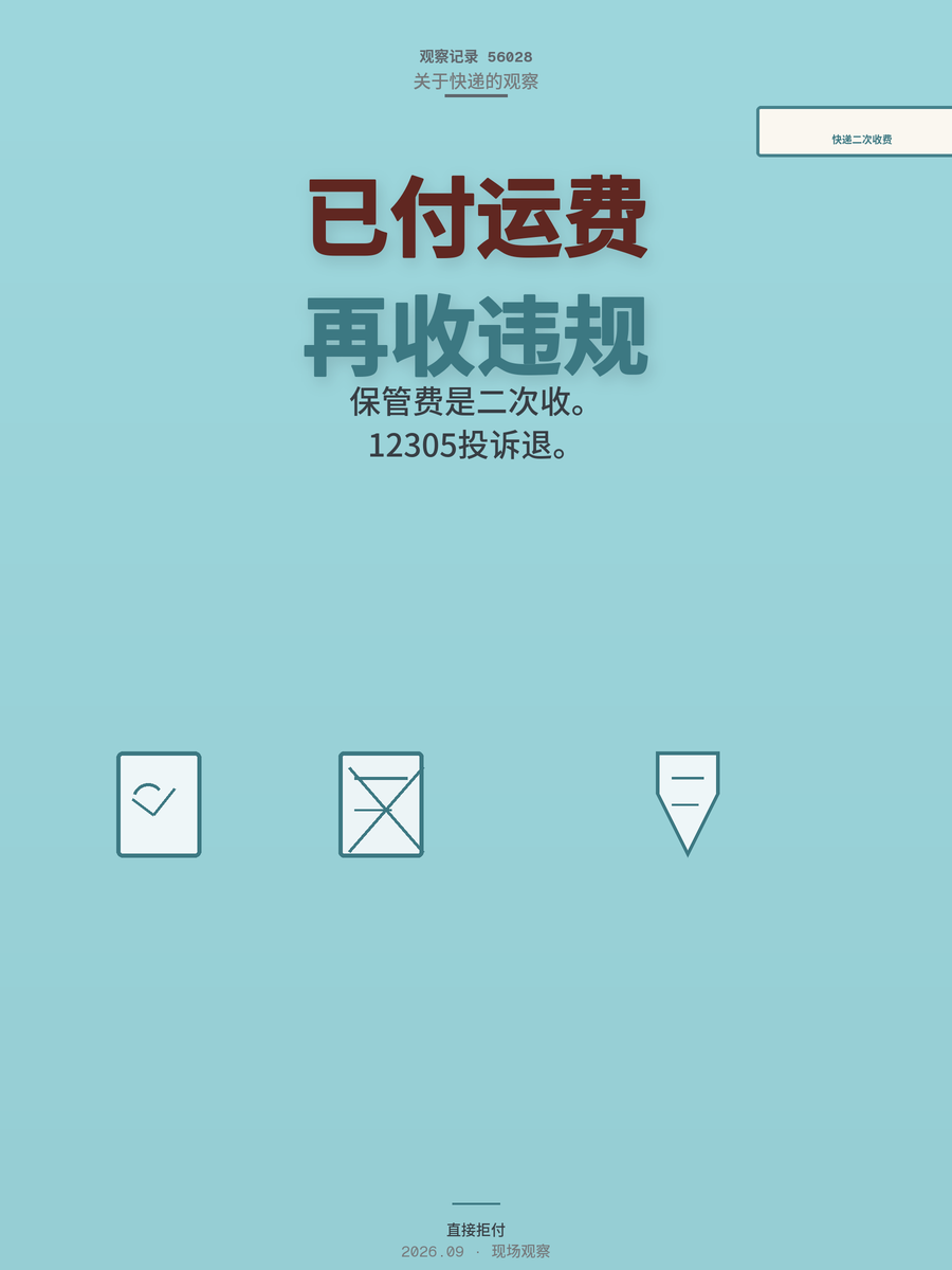 快递驿站再收保管费算二次收费？运费已付清还能再要钱吗