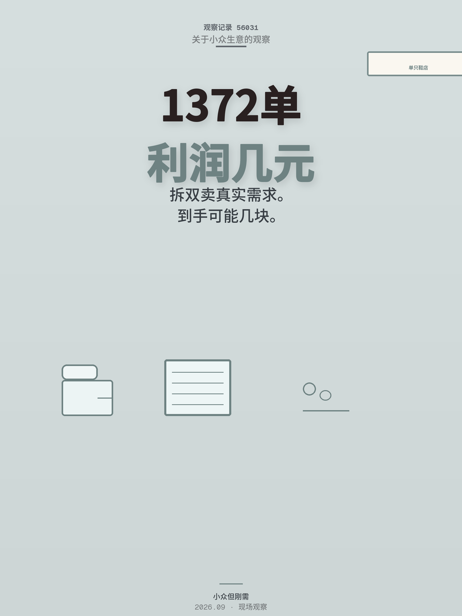 单只鞋小店年卖1372单利润仅几元，这门小众生意图什么