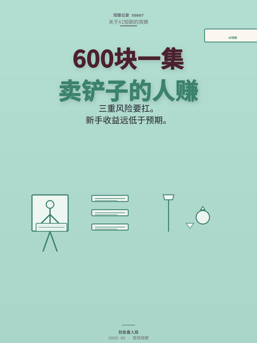 AI短剧一集600元分成80%，真实赚钱的是谁？